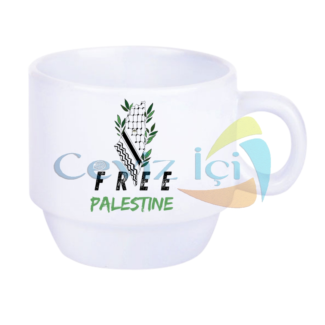 Free%20Palestine%20Standlı%204’lü%20Fincan%20Takımı