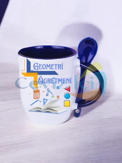 Geometri Öğretmenine Özel Kaşıklı Lüks Kupa