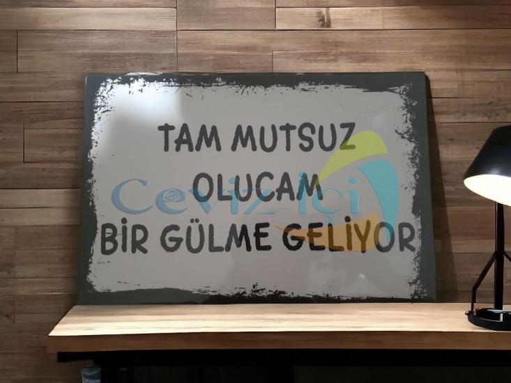 Ahşap Poster (Tam Mutsuz Olucam Bir Gülme Geliyor)